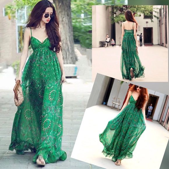 Boho Chiffon Maxi Dress - Picture 2 of 5